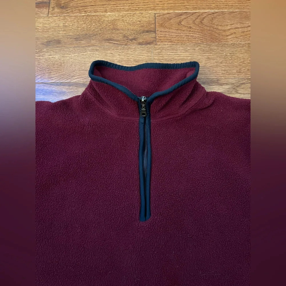 Vintage Women’s Woolrich 1/4 Zip Pullover Thick Fleece Maroon Made in USA Sz M - Picture 4 of 8